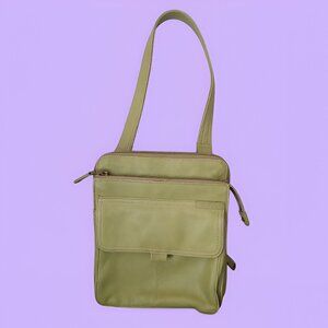 Vintage Fossil Leather Green Crossbody Bag